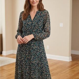 Tommy Hilfiger chiffon Print Long Sleeve Dress size 2